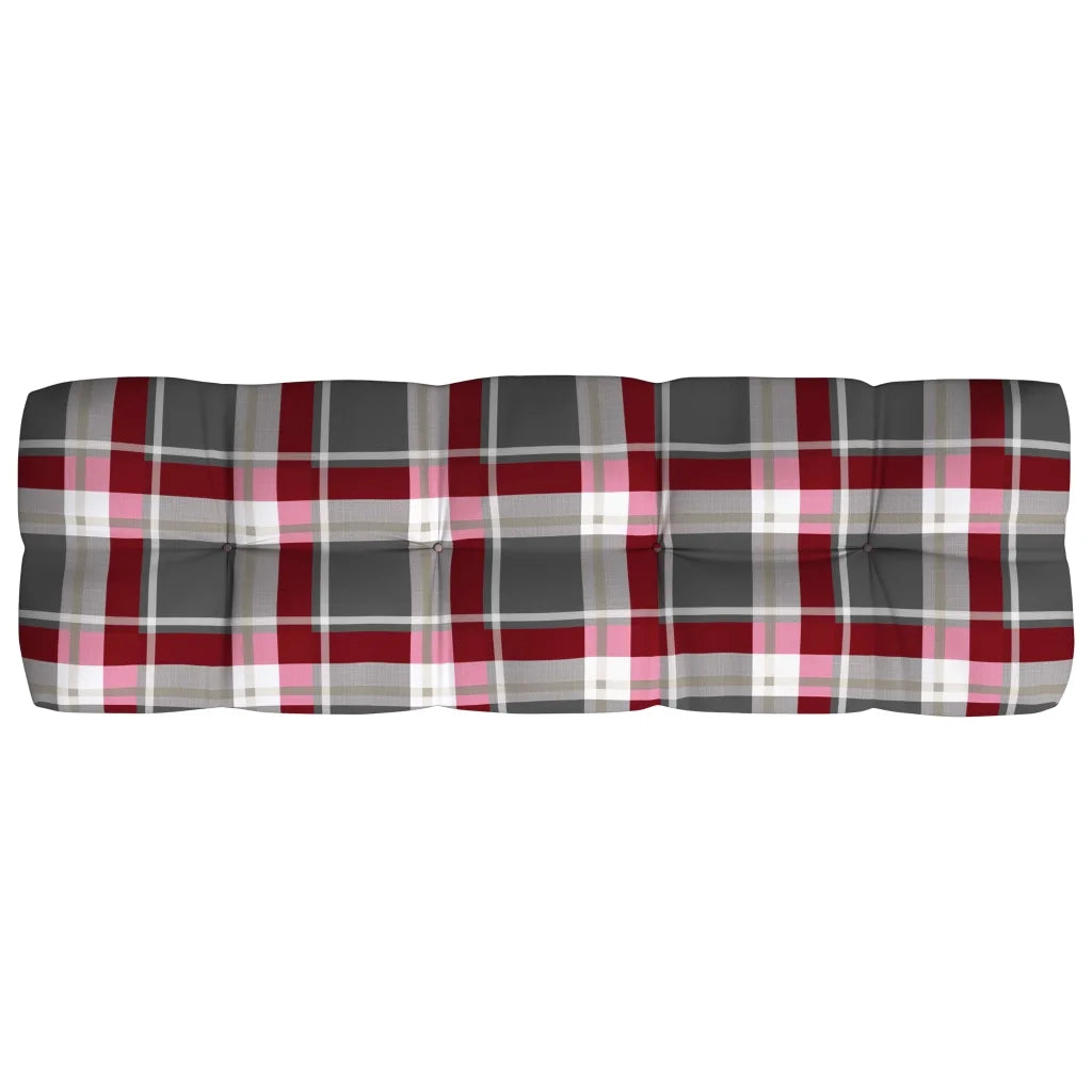 Cuscini per Divano Pallet 7 pz Rosso Motivo a Quadri 314601