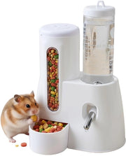 Dispensatore cibo 2-in-1 - Bacetto automatico da bere - Otre da acqua trasparenti 125 ml - Multifunzionale - Adatto per piccoli animali - Fondamenta stabile - Bacetto cibo per animali
