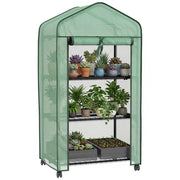 Serra da giardino con 3 ripiani ¨C zephmum ¨C verde 69x49x130 cm