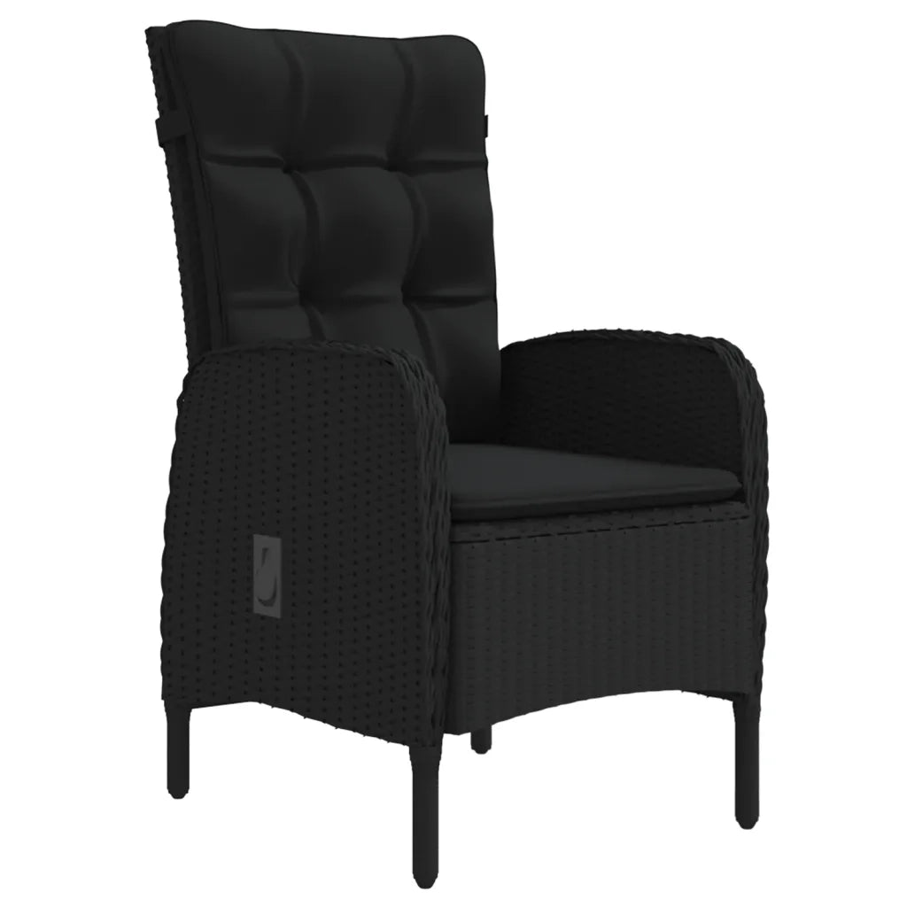 Set Mobili da Pranzo per Giardino 7 pz con Cuscini Nero cod mxl 42858