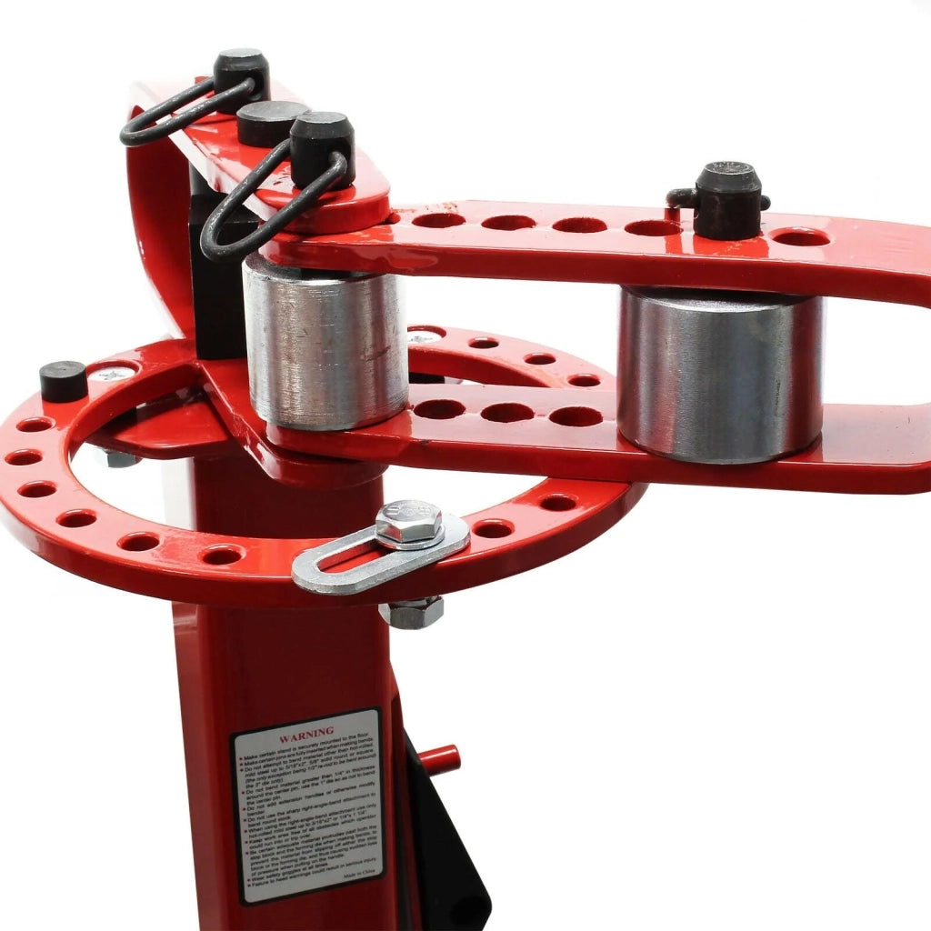 Piegatubi su supporto pressa da officina piegatura manuale di acciaio quadrato tondo e piatto rosso 16_0000773