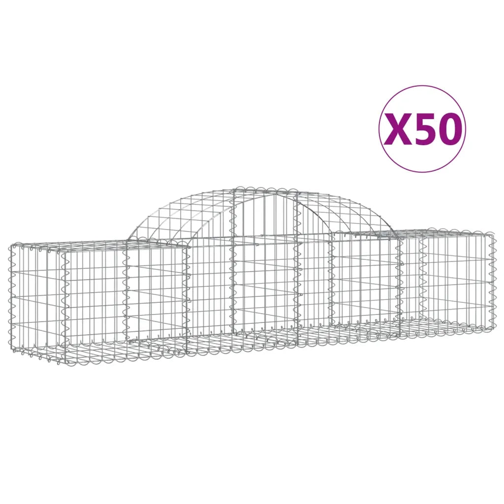 Cesti Gabbioni ad Arco 50 pz 200x50x40/60 cm Ferro Zincato