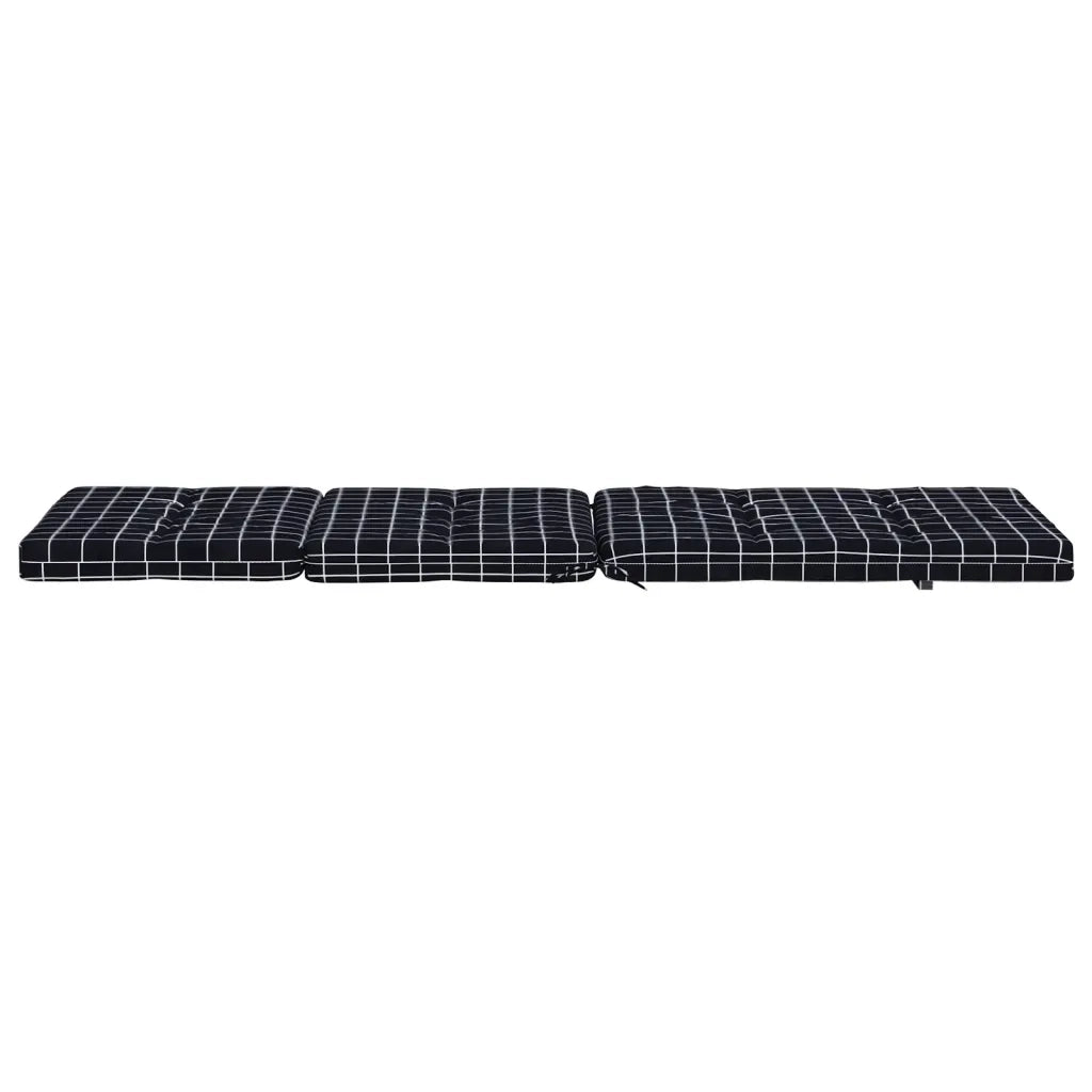 Cuscini Sedia Sdraio 2 pz Motivo Quadri Nero in Tessuto Oxford 362000
