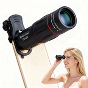 Teleobiettivo per Smartphone 18x - Kit di Lente Telescopica Universale - 18x25 - Zoom - Inclusa Clip - Adatto per iPhone e Android - Ideale per Fotografia di Natura - Nero