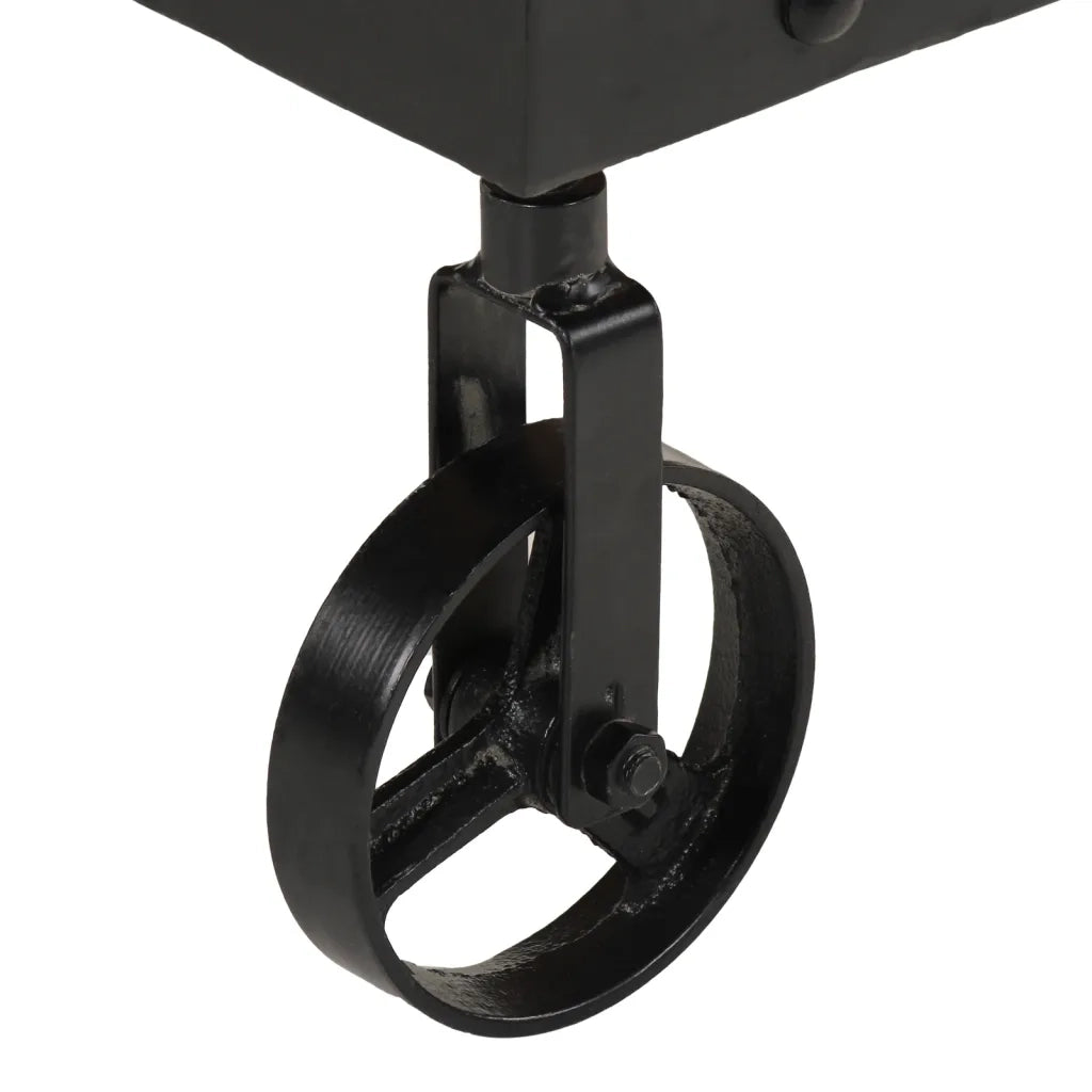 Tavolino Salotto con Ruote Legno Massello Recupero 100x55x26 cm 371684