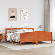 Letto senza Materasso Marrone Cera 200x200 cm in Legno di Pino 3306215