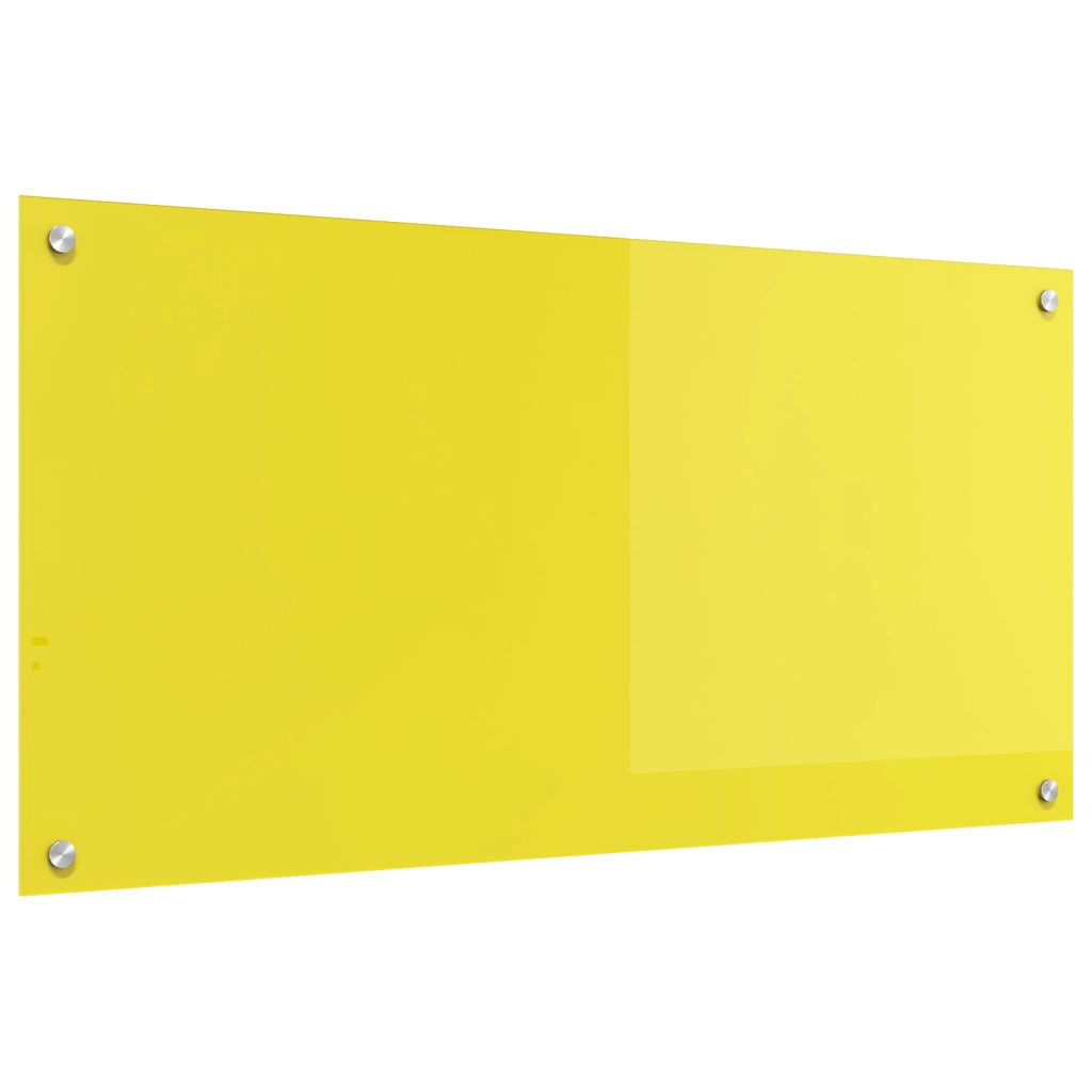 Schienale da cucina  Giallo 100x50x0,6 cm in vetro temperato
