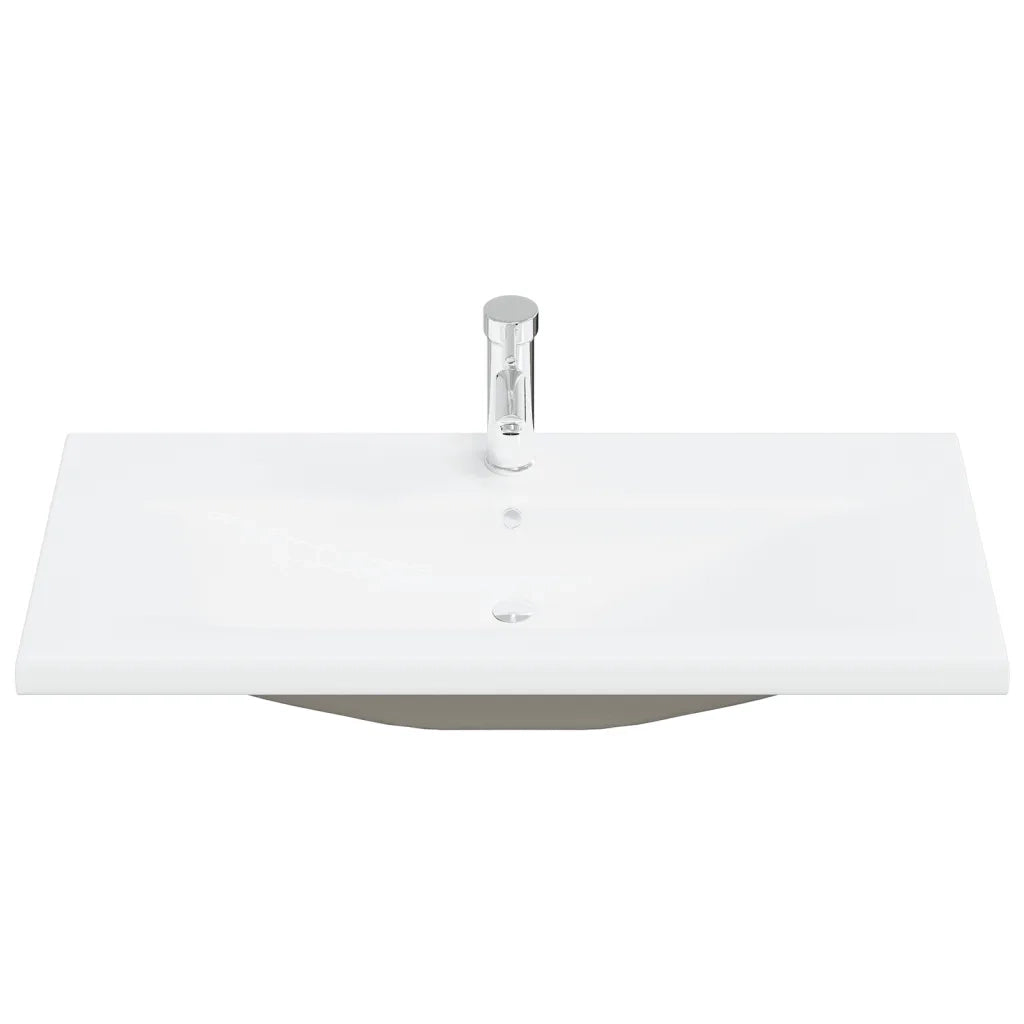 Set Mobili da Bagno 2 pz in Ceramica e Legno Multistrato