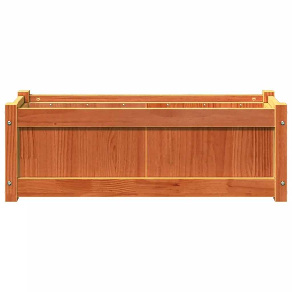 Fioriera Giardino-Vaso da Esterno-Contenitore per Piante Marrone Cera 90x31x31 cm Legno Massello Pino