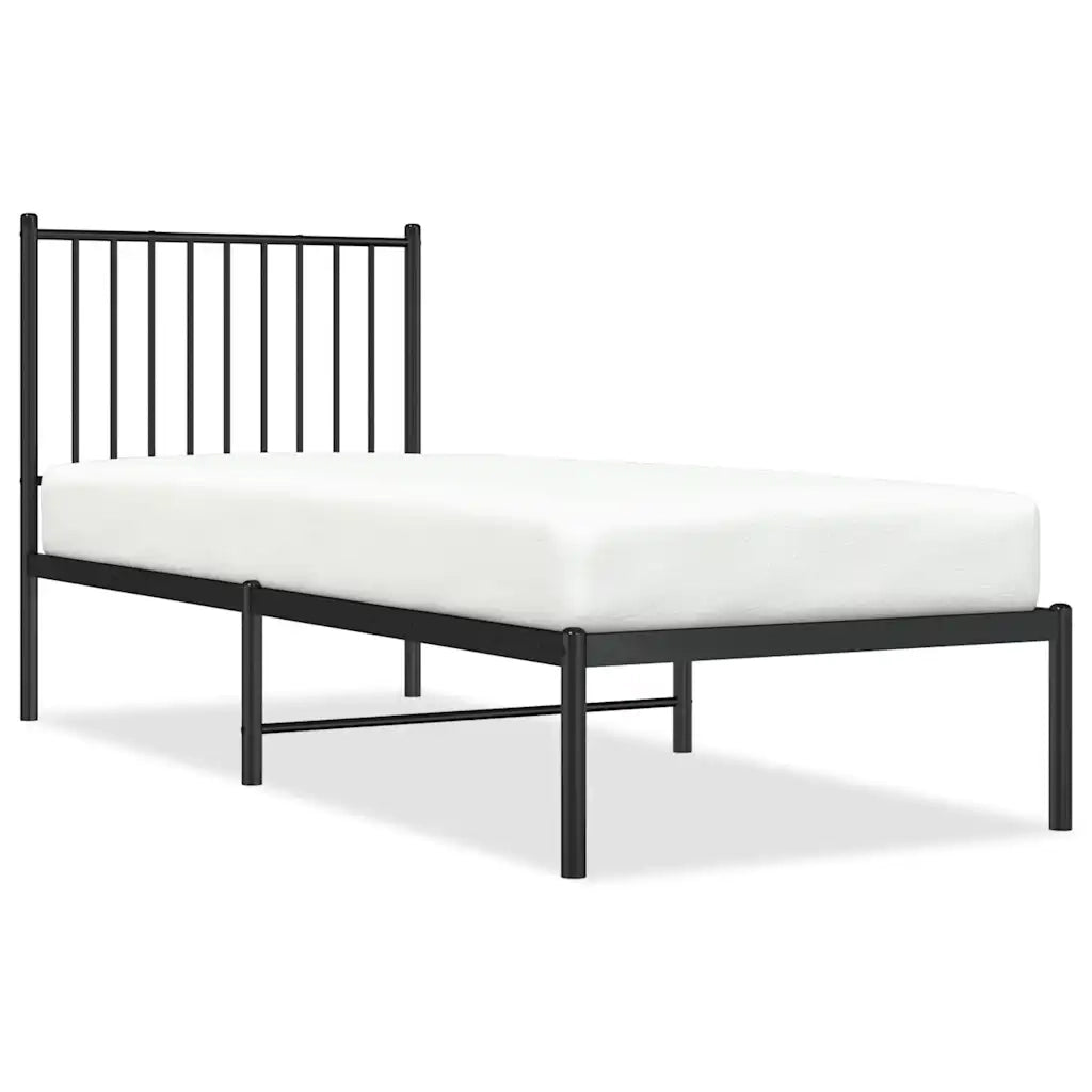 Giroletto con Testiera-Struttura Letto con testiera in Metallo Nero 75x190 cm 575609
