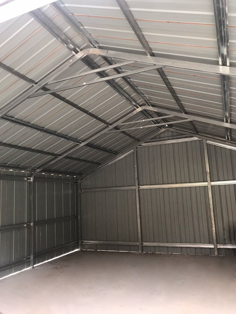 Casetta Box da Giardino in Lamiera di Acciaio 664x721x372 cm Legno