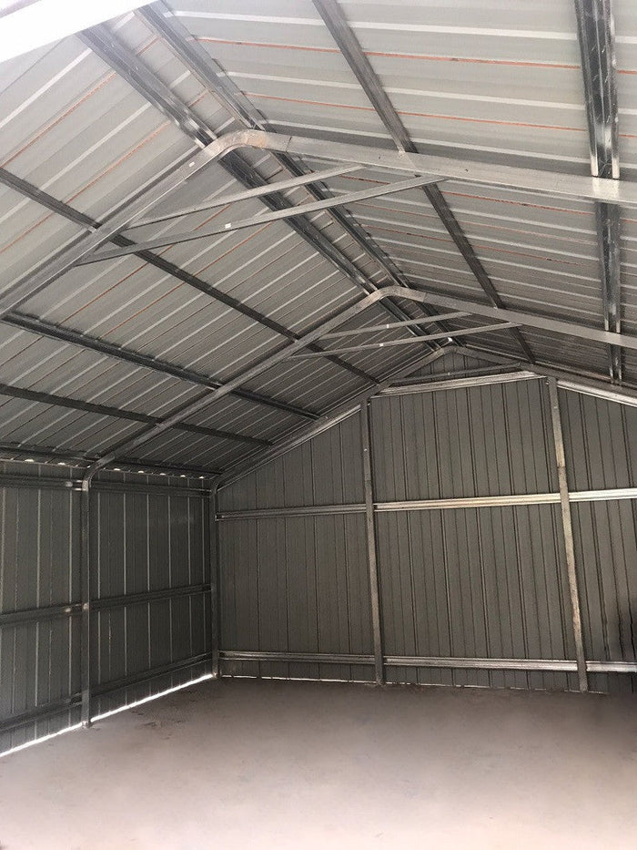 Casetta Box da Giardino in Lamiera di Acciaio 664x721x372 cm Legno