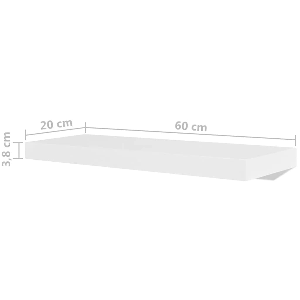 Scaffale/mobiletto/mobiletto da parete di design 4 pezzi bianco 60 cm 2702262