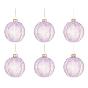 Pallina Natale in Vetro Lilla con Fantasia Elegante Sanity Diametro: 80 mm