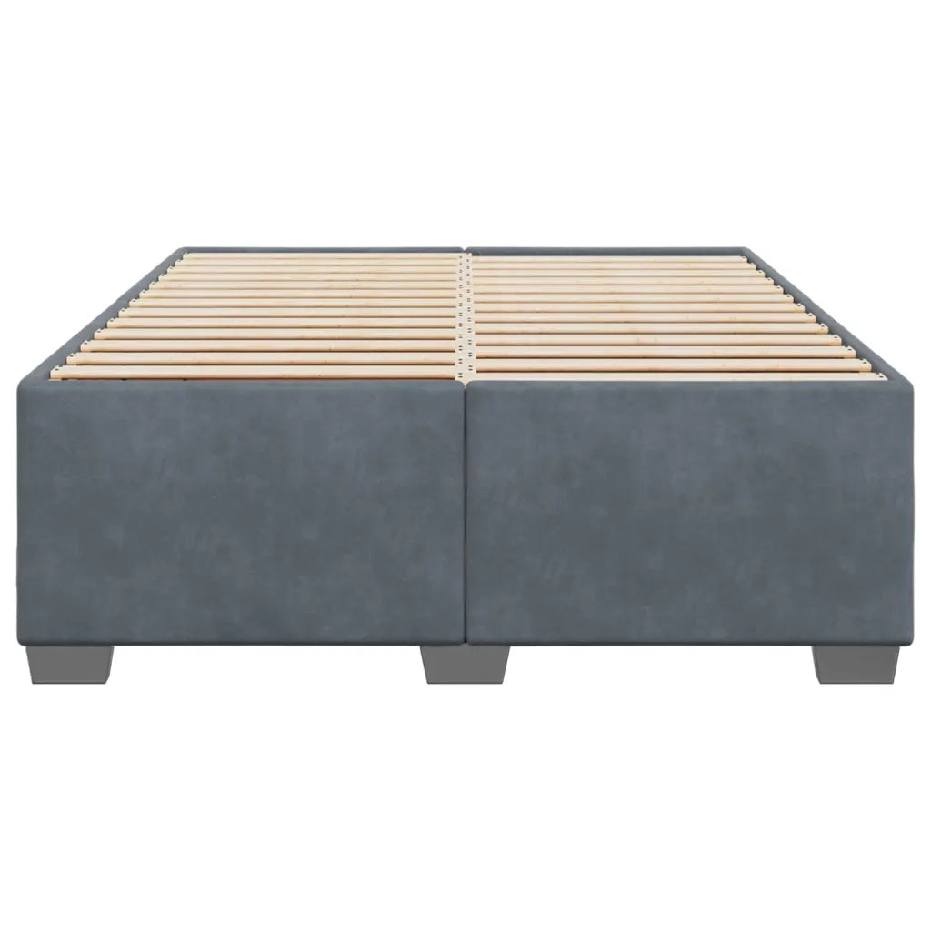 Giroletto senza Materasso Grigio Scuro 140x200 cm Velluto