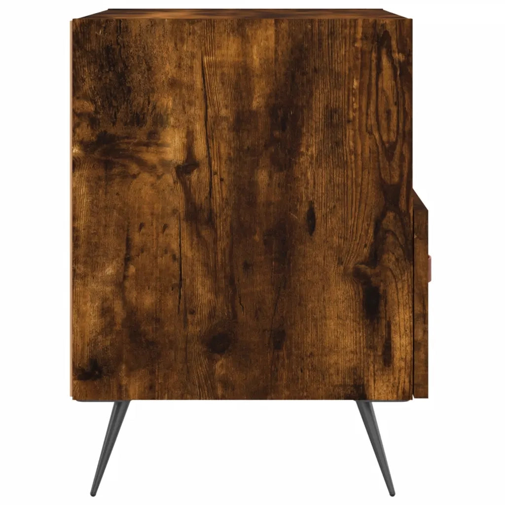 Comodino Rovere Fumo 40x35x47,5 cm in Legno Multistrato 827382