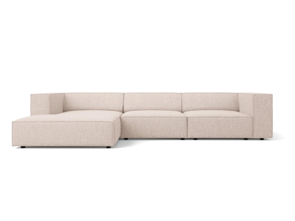 Cosmopolitan Design - Divano angolare sinistro "Arendal" 4 posti in ciniglia beige 