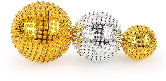 Set di 3 palline di massa magnetica per allenamento dei muscoli, delle dita e dei piedi; palline a guscio per mani e piedi