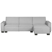 Divano letto ad angolo letto a L con rivestimento in tessuto grigio a 3 posti a versione sinistra