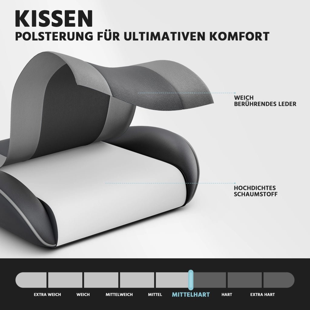 Sedia da ufficio gaming ergonomica con supporto lombare e poggiapiedi retrattile in PVC nero e grigio