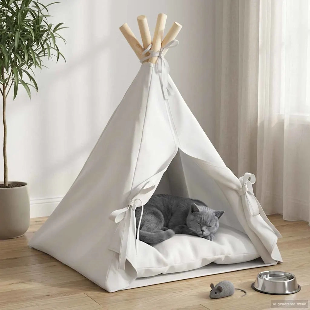 Tenda per animali con cuscino Bianco 40 x 40 x 50 cm Poliestere 42020252
