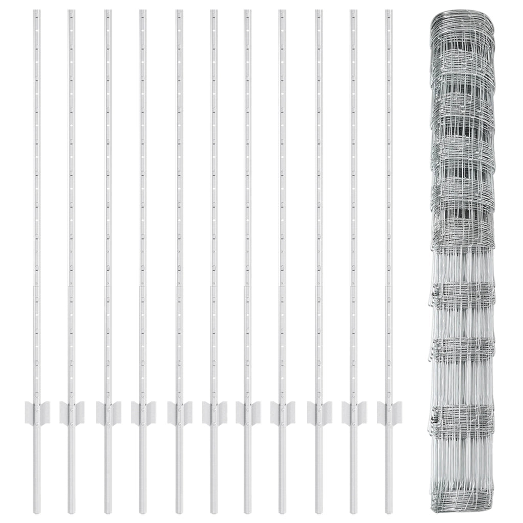 Poste Recinzione 22 pz Canale U 120 cm Acciaio Zincato