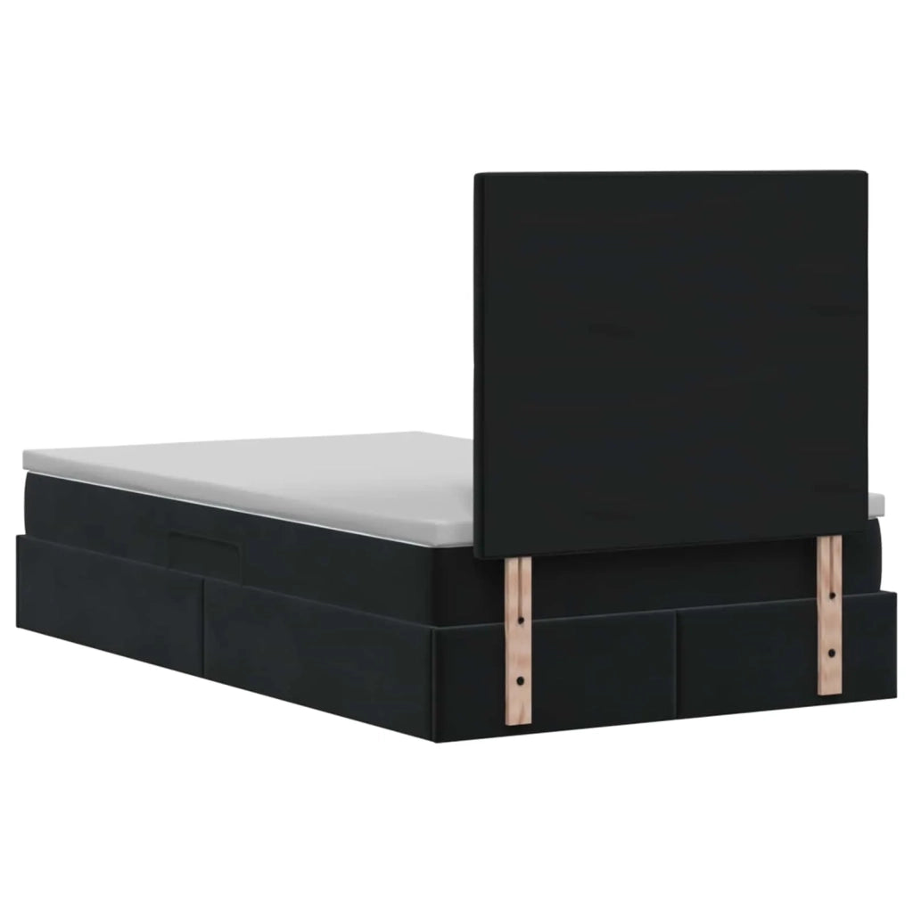 Letto con contenitore LED e materasso Nero 120 x 200 cm Velluto 3460064
