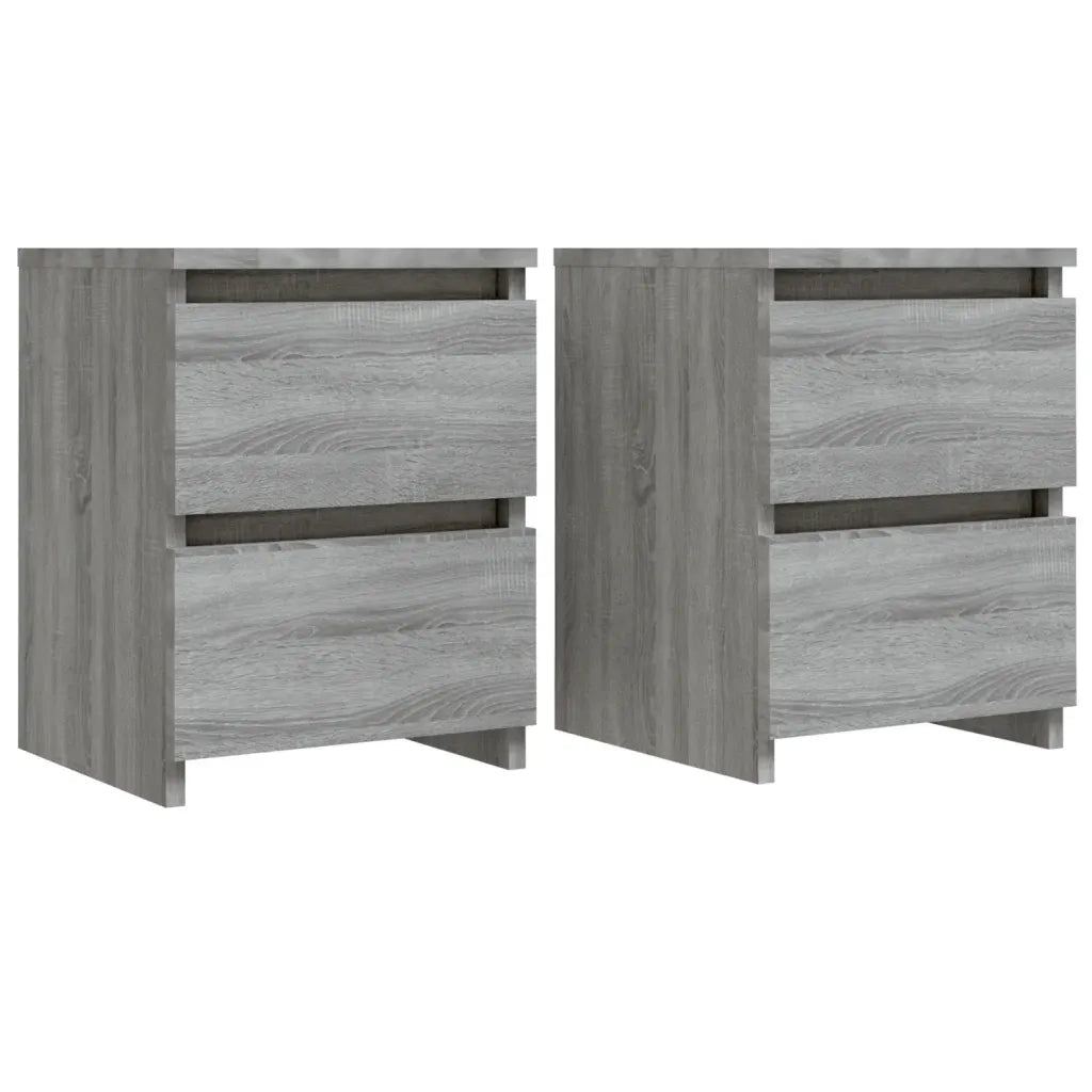 Comodini 2 pz Grigio Sonoma 30x30x40 cm in Legno Multistrato 815330