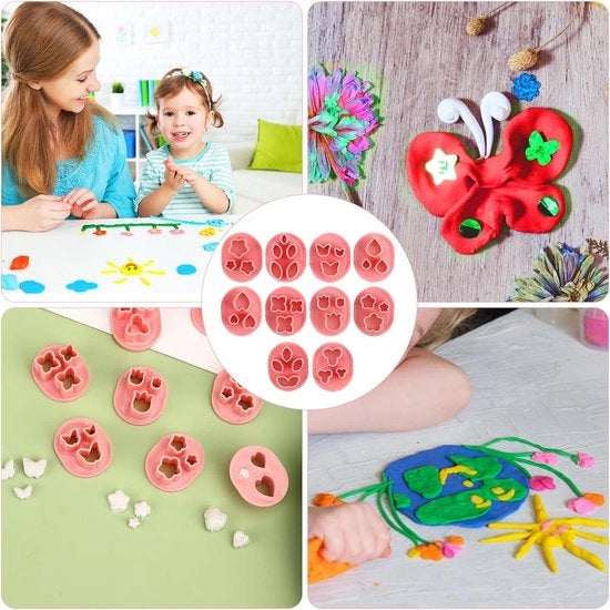 Miniatura di Fiori in Polimero per Incisione di Argento - 10 Forme di Kit per Fai da Te DIY per Orecchini Gioielli - 10 Pezzi