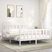 Giroletto senza Materasso-Struttura Letto Bianco 160x200 cm Legno Massello Pino 614843