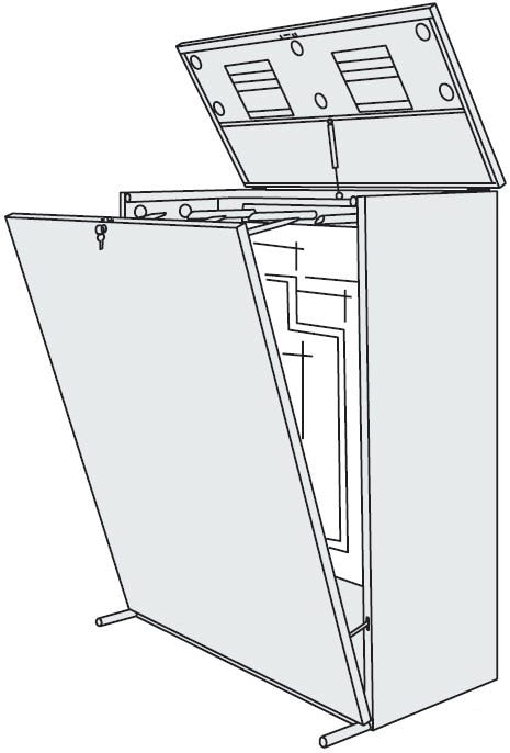 Cassettiera portadisegni a sospensione verticale con anti ribaltamento cm. 105x53x144h chiuso