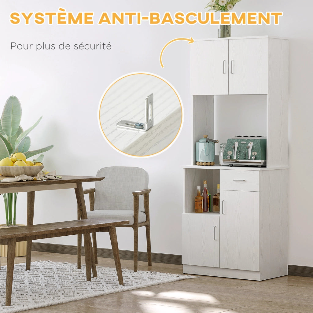 Armadio da cucina con ante e cassetto ¨C zephmum ¨C bianco 71x41x178 cm