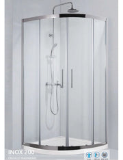 Pareti doccia 1/4 cerchio INOX 200 80x80 H. 190 cm