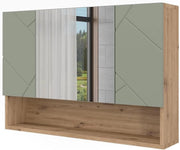 Specchio contenitore bagno Irma, Verde salvia, 80.1 x 55 cm, con specchio e ripiani aperti per montaggio a parete