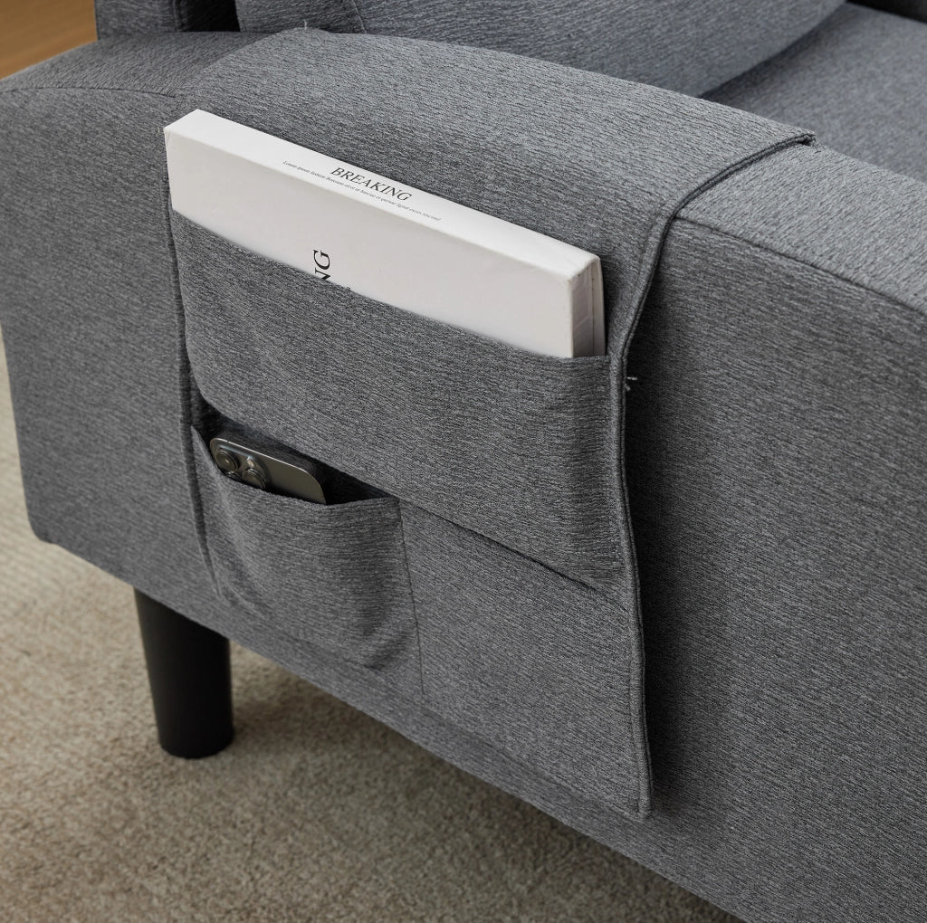 Divano angolare modulare 3 posti con chaise longue grigio