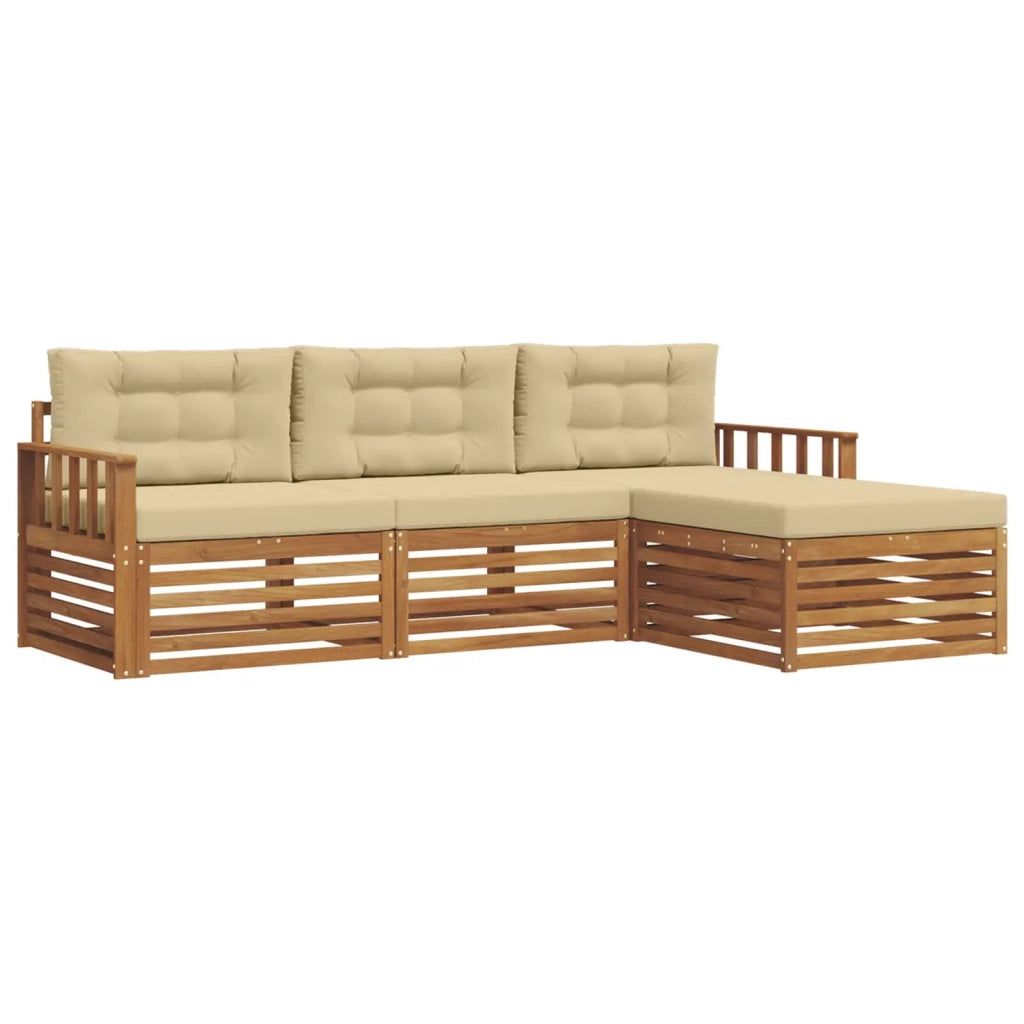 Set di divani da esterno Naturale e Beige 249,5 x 162,5 x 73 cm