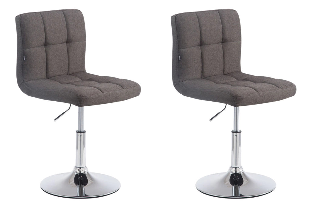 Set 2 Sedie Lounge Palma V2 in tessuto grigio scuro