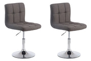 Set 2 Sedie Lounge Palma V2 in tessuto grigio scuro