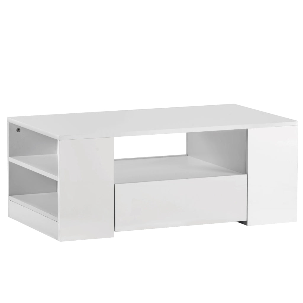 Tavolino da salotto moderno - Zephmum- 95x53x37cm- 2 cassetti e 2 ripiani