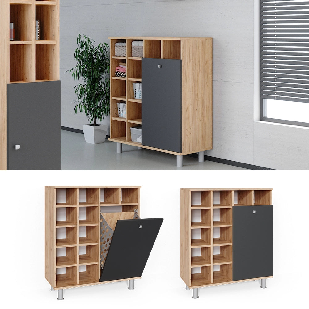Armadietto da bagno con portabiancheria Fynn Antracite 78.4 x 91.6 cm Vicco