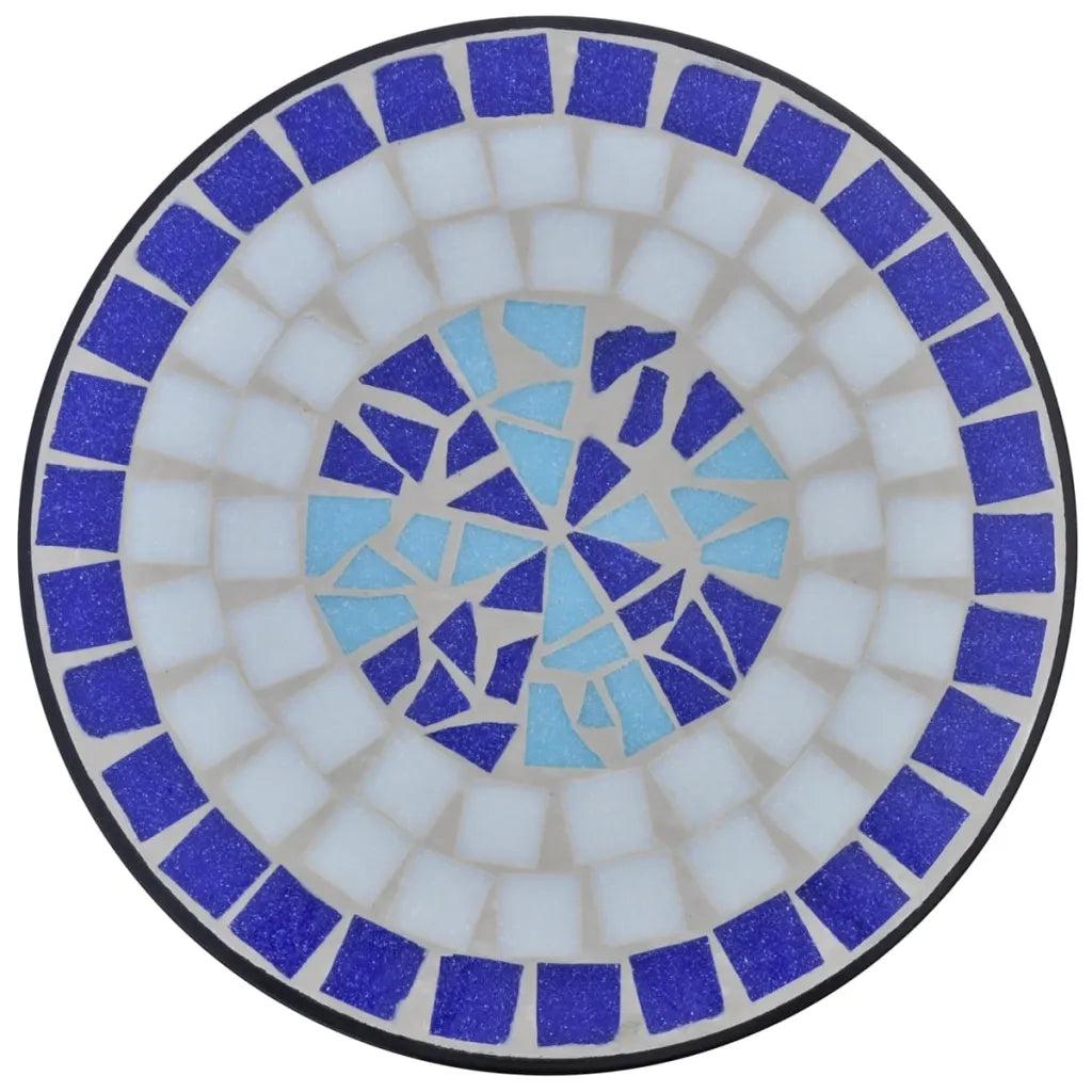 Tavolino | Tavolo laterale Piante Modello Mosaico Blu e Bianco