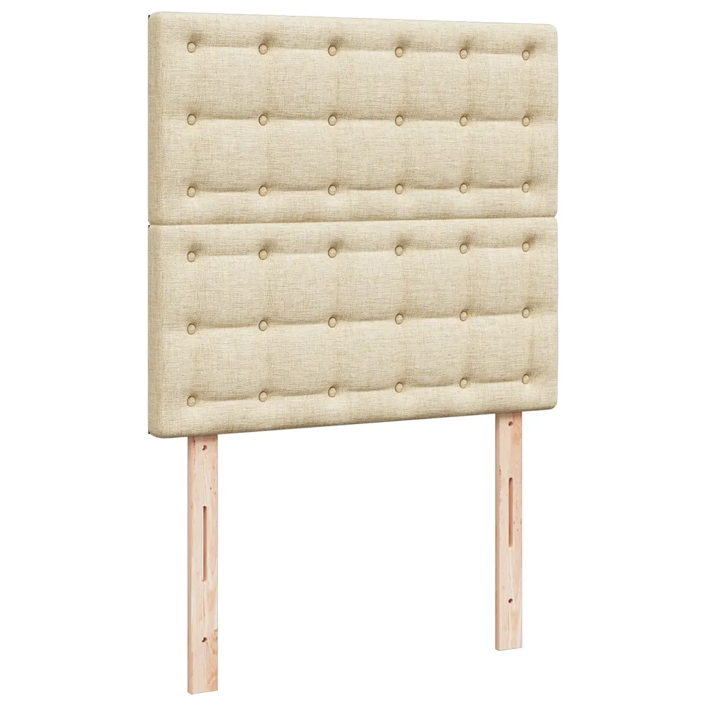 vidaXL Pouf Letto con Materasso e LED Crema 90x200 cm in Tessuto