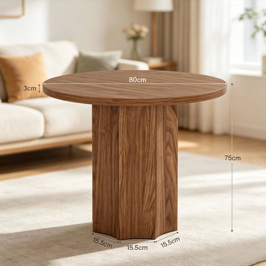 Tavolo rotondo in MDF marrone Ø 80 cm