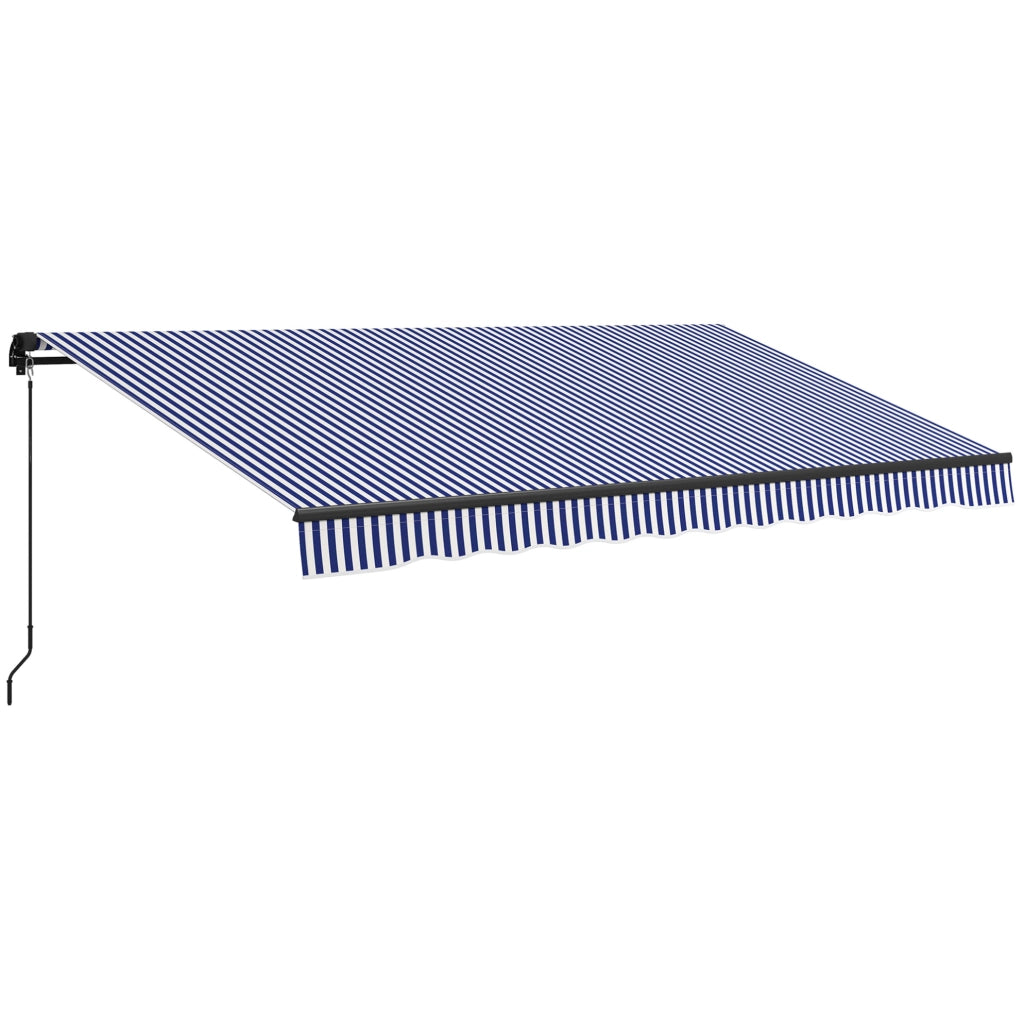 Tenda da sole a bracci estensibile 396x300 cm con manovella; blu; struttura in alluminio e metallo