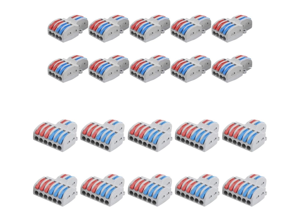 Connettori Elettrici Rapid 10 Pezzi SPL-42 10 Pezzi SPL-62 Morsetti Elettrici con Viti di Montaggio