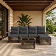 Set Divano da Giardino 6 pz Grigio polyrattan 3434819