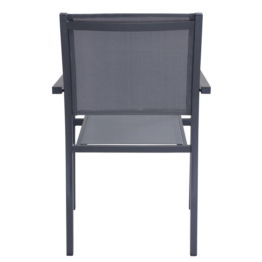 Poltrona da Giardino Impilabile in Alluminio Textilene cm 55x58x85 - WOODY
