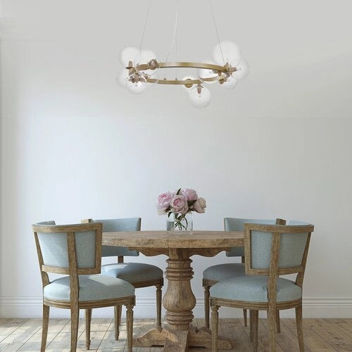 Lampadario Rabalux Aslov ottone vetro 11 luci G9 Ø71
