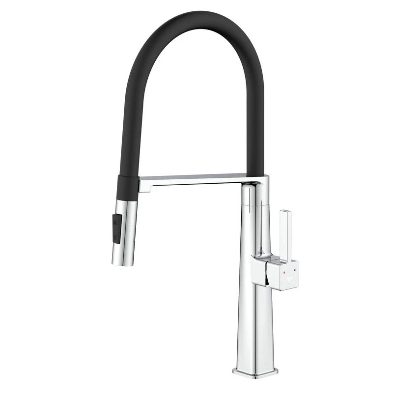 Lavello bocca alta SEUL quadrato con doccia Ø25 mm cromato