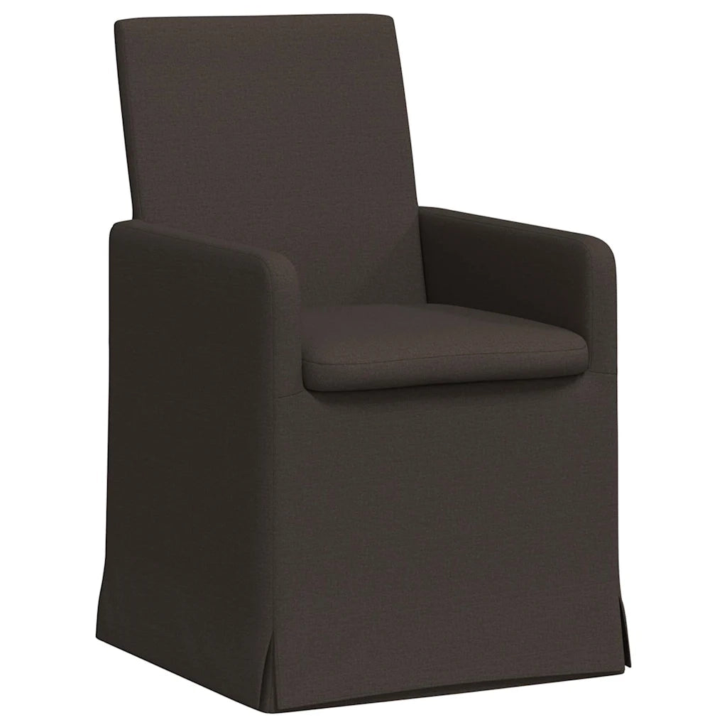 Sedie da pranzo 2 pcs Grigio scuro 57 x 67 x 95 cm Tela